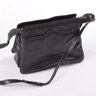 Zwarte basic vintage schoudertas