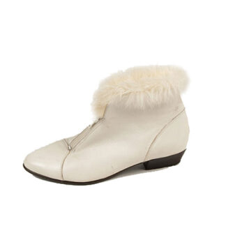 Witte vintage hakjes met konijnenbont maat 39