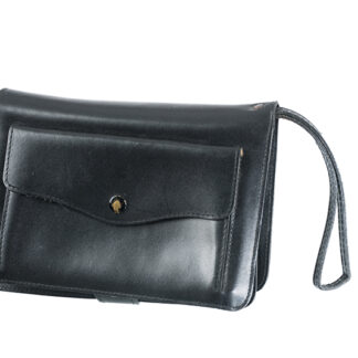 Zwart leren vintage organizer tasje