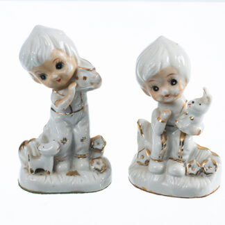 Set porseleinen vintage kinderbeeldjes