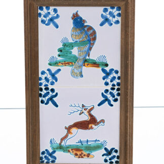 Vintage lijstje met twee tegeltjes