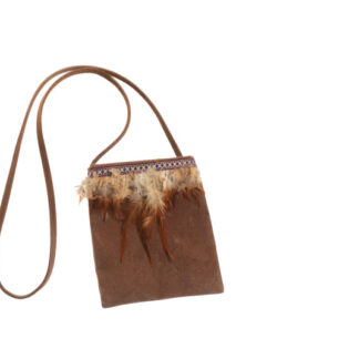 Vintage navajo handtasje met veren