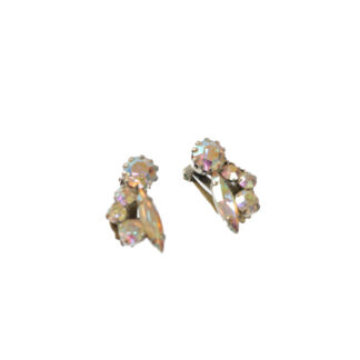 Vintage oorclips met strass-steentjes