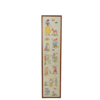 Vintage lijst met Sneeuwwitje borduursel voor de little foxes