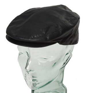 Zwarte leren vintage opa pet maat 54 S